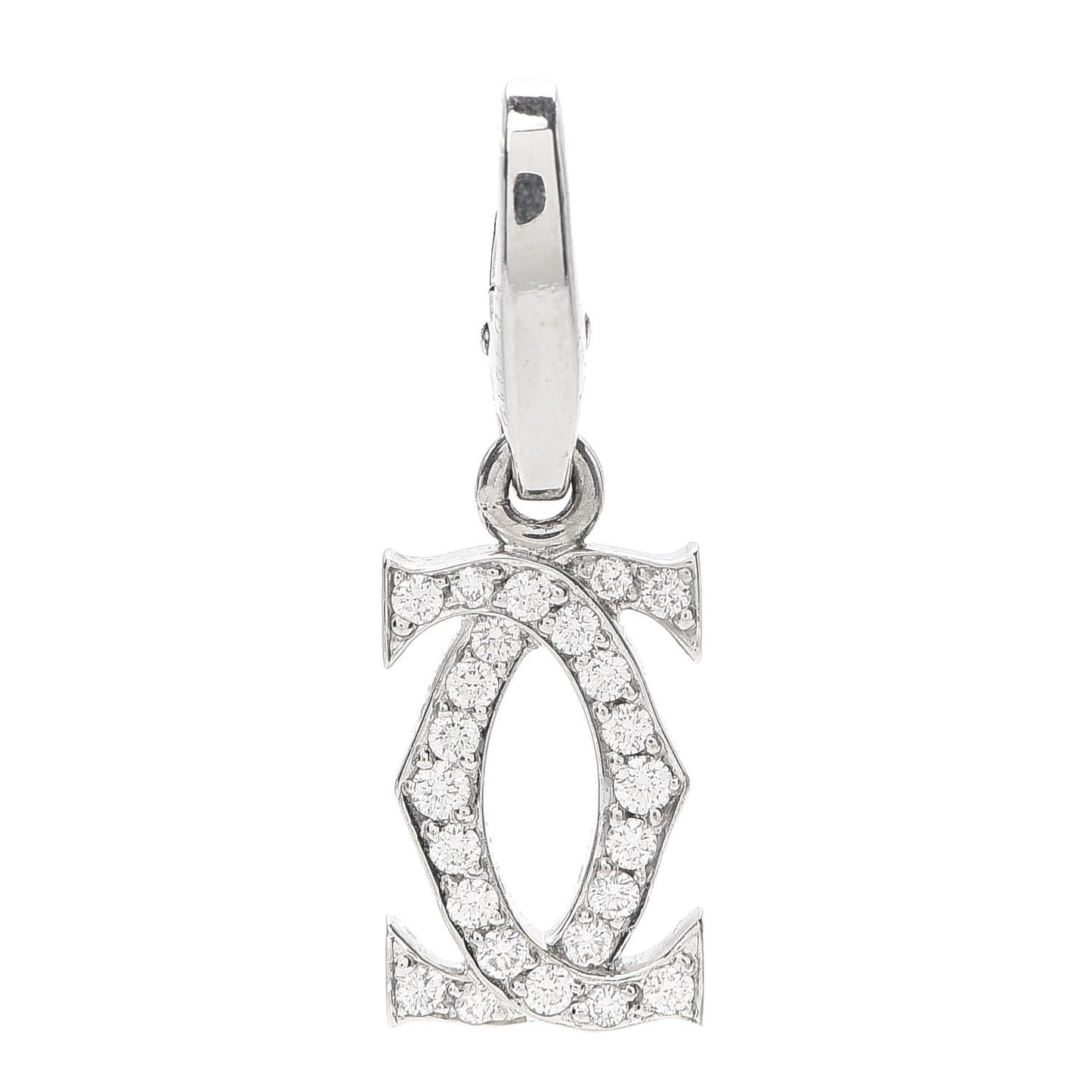 18K White Gold Diamond Logo Charm