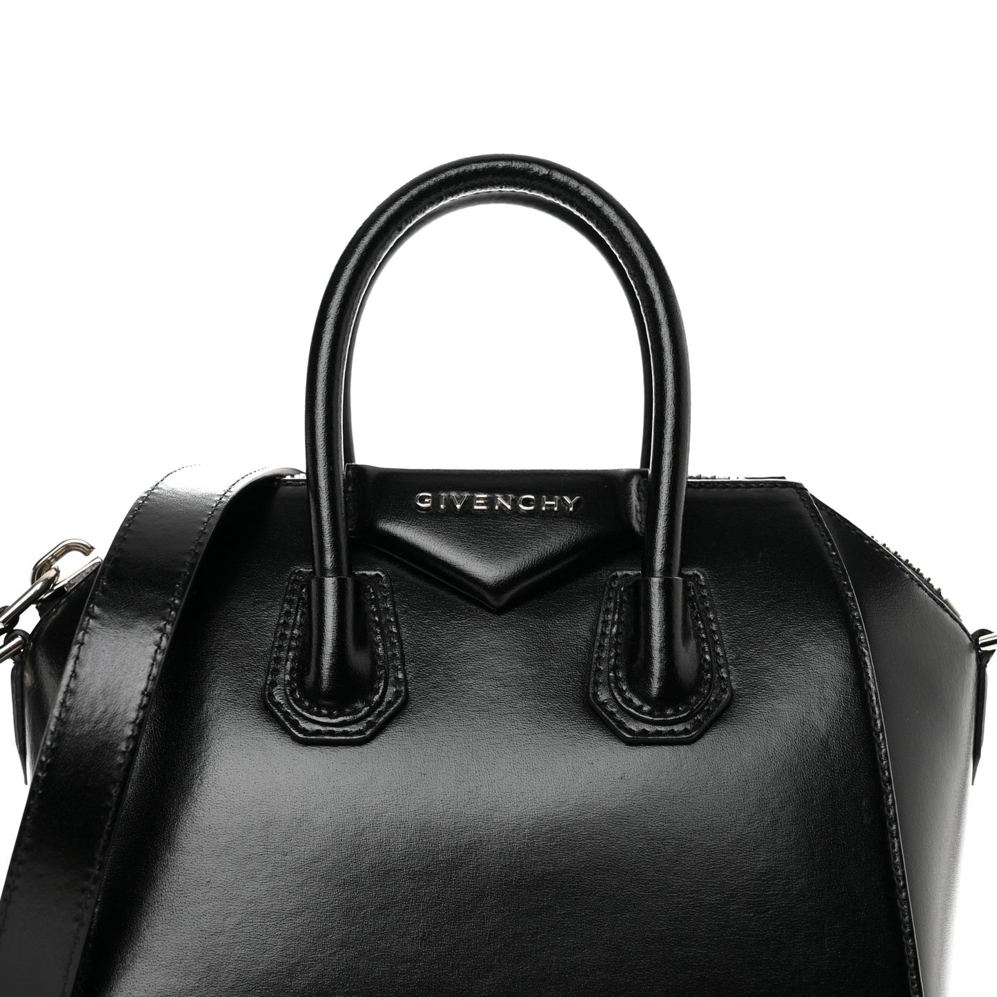 Shiny Lord Calfskin Mini Antigona Black