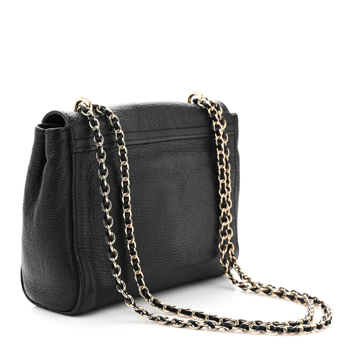 Glossy Goatskin Small Lily Flap Black