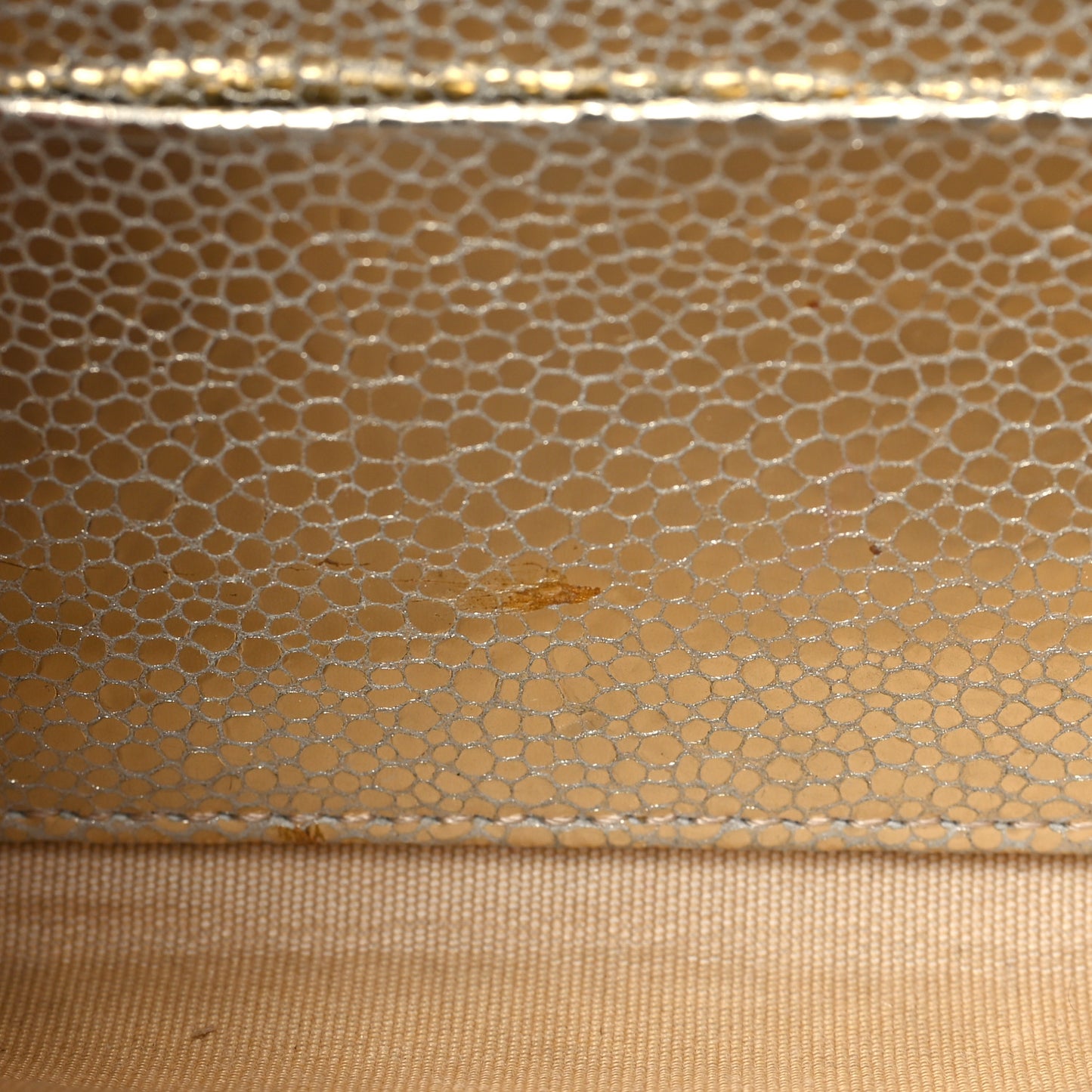 Glitter Fabric Milla Chain Wallet Champagne