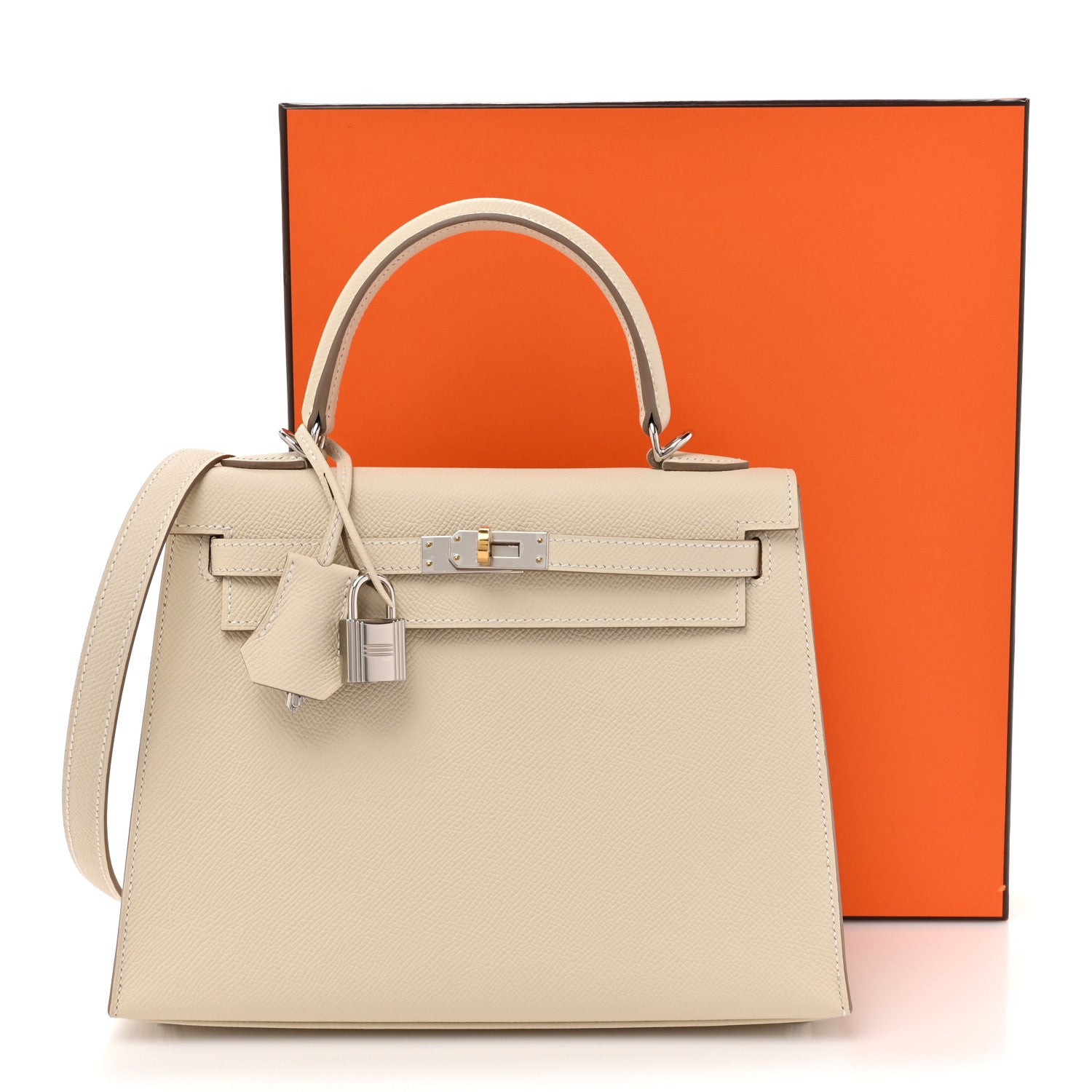 Hermes Epsom Kelly Sellier 25 Craie 13 of 13