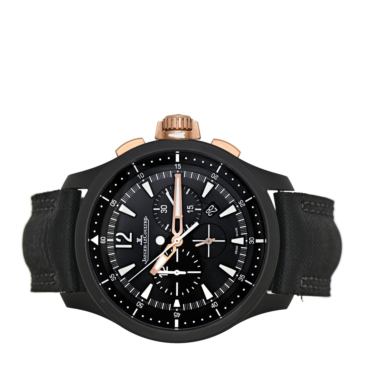 Jaeger-LeCoultre Ceramic 18K Rose Gold Nylon 46mm Master Compressor Chronograph Automatic Watch Black Q205L570 2 of 5