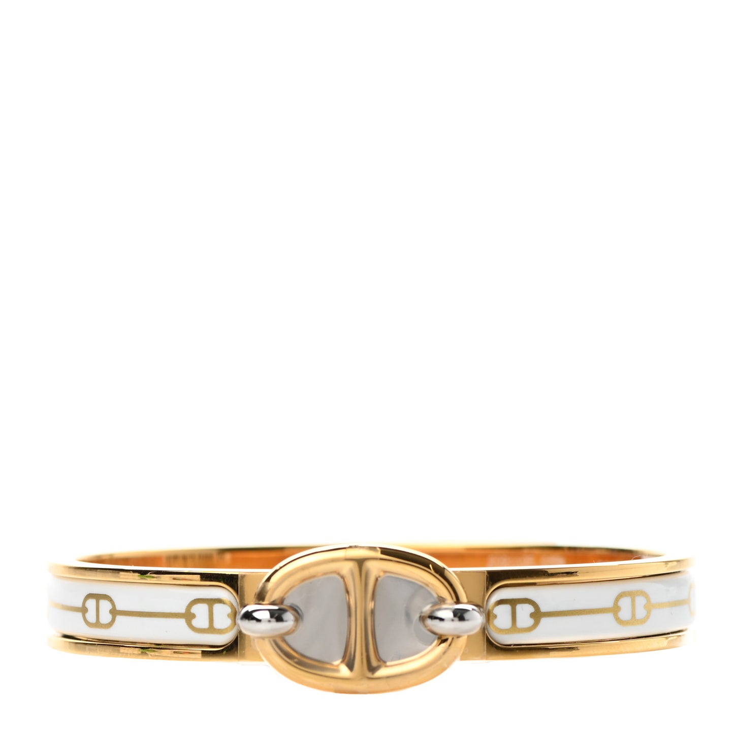 Enamel Mini Farandole Clic Chaine D'Ancre Bracelet Or White