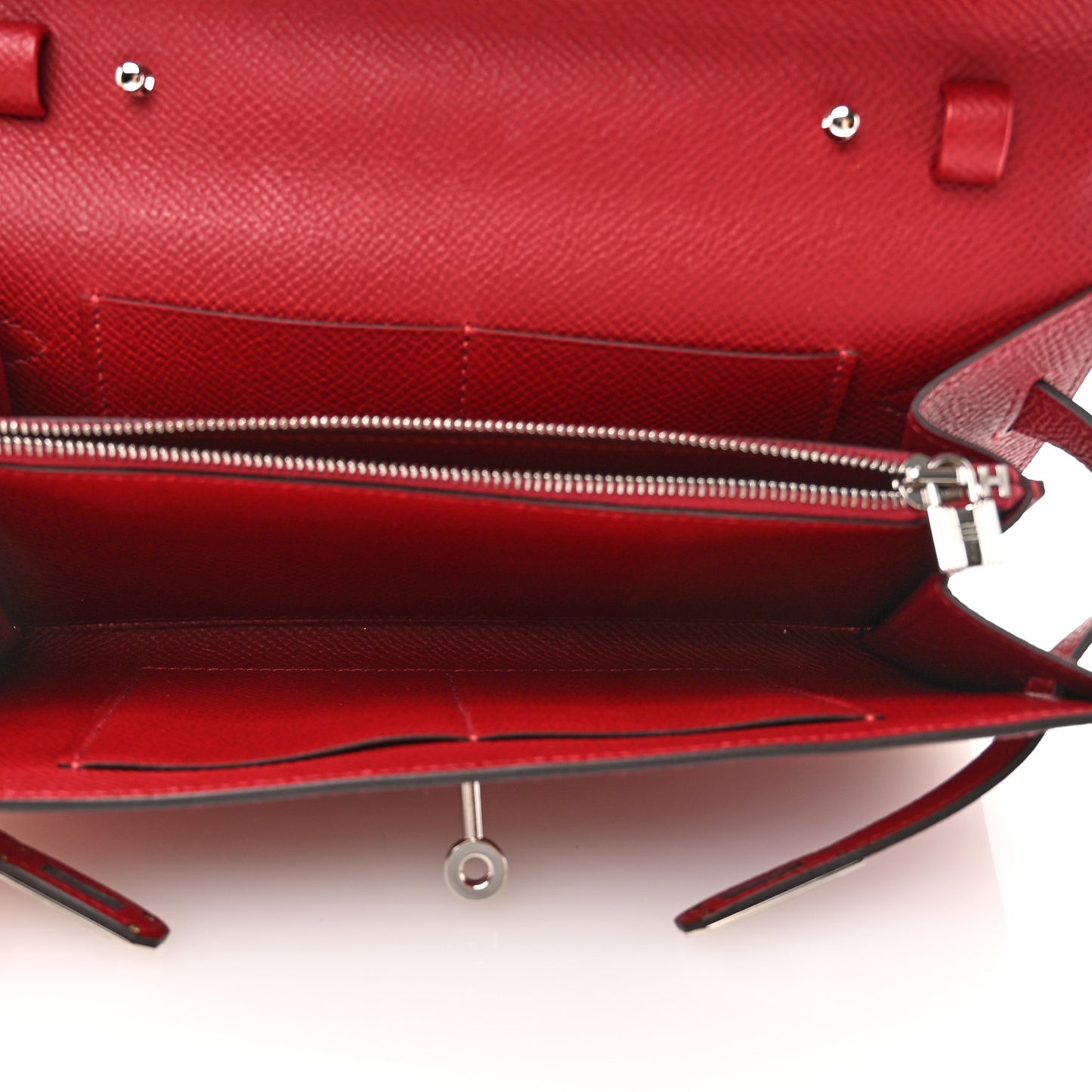Epsom Kelly Wallet To Go Rouge Grenat