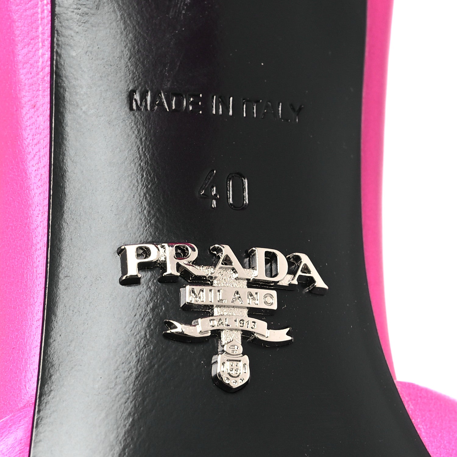 Prada Nappa Soft Padded Metal Triangle Logo 65mm Slide Sandals 40 Begonia Fluo 6 of 8