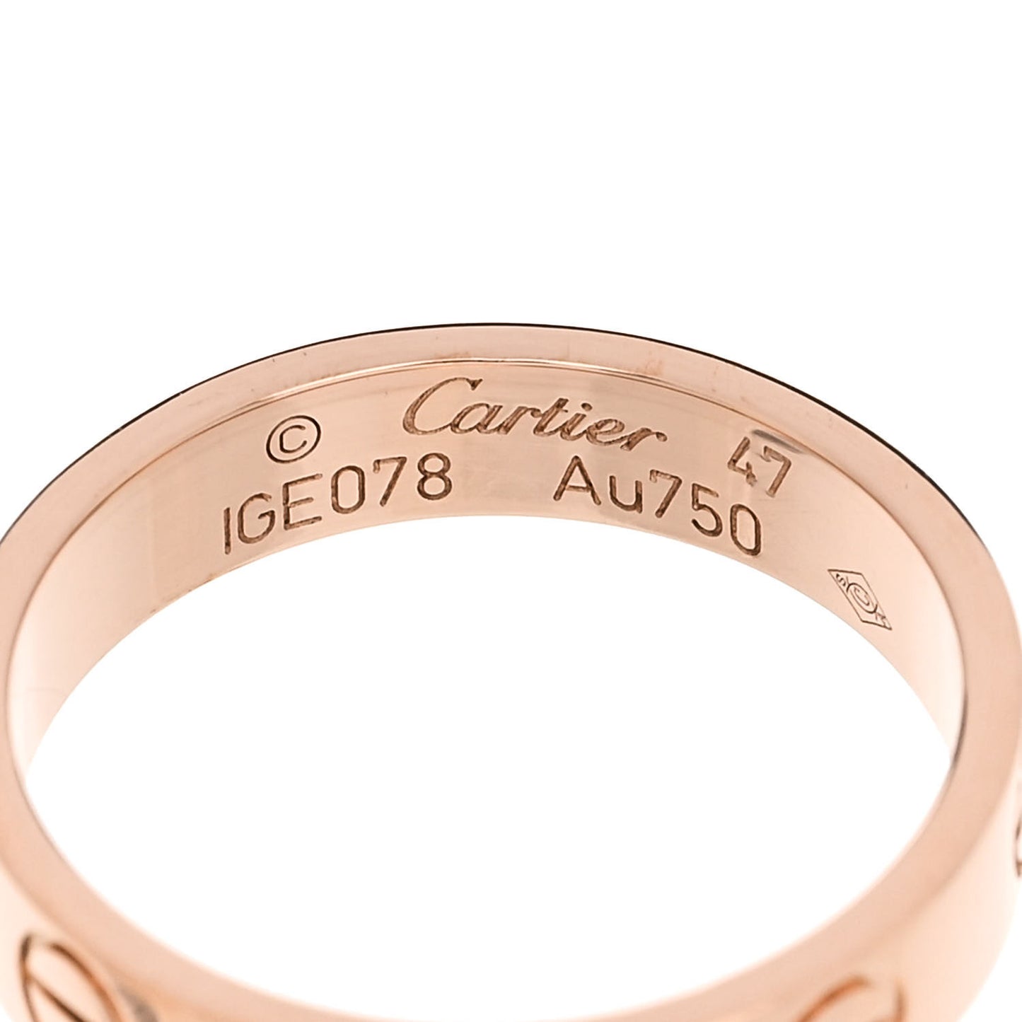 18K Pink Gold 3.5mm LOVE Wedding Band Ring 47 4