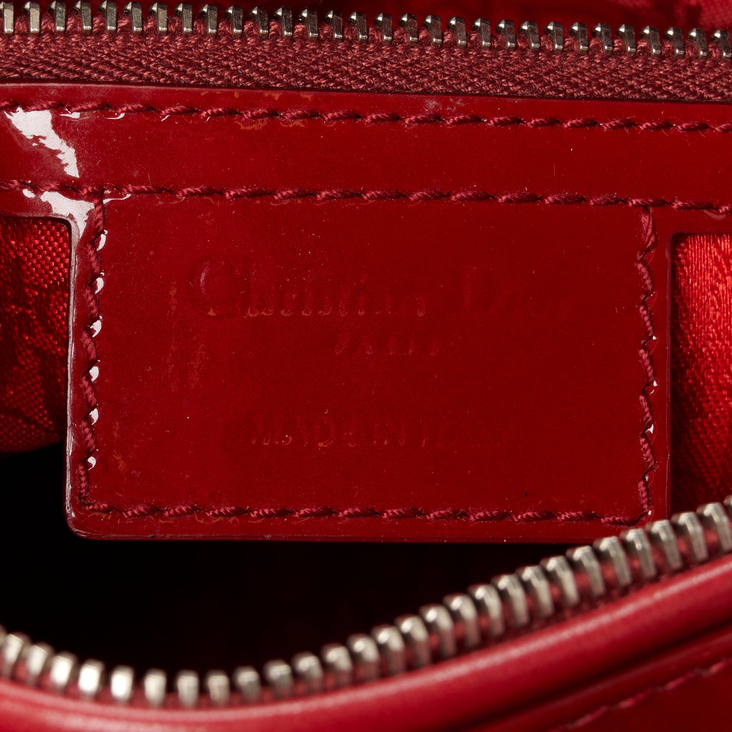 Patent Cannage Medium Lady Dior Red
