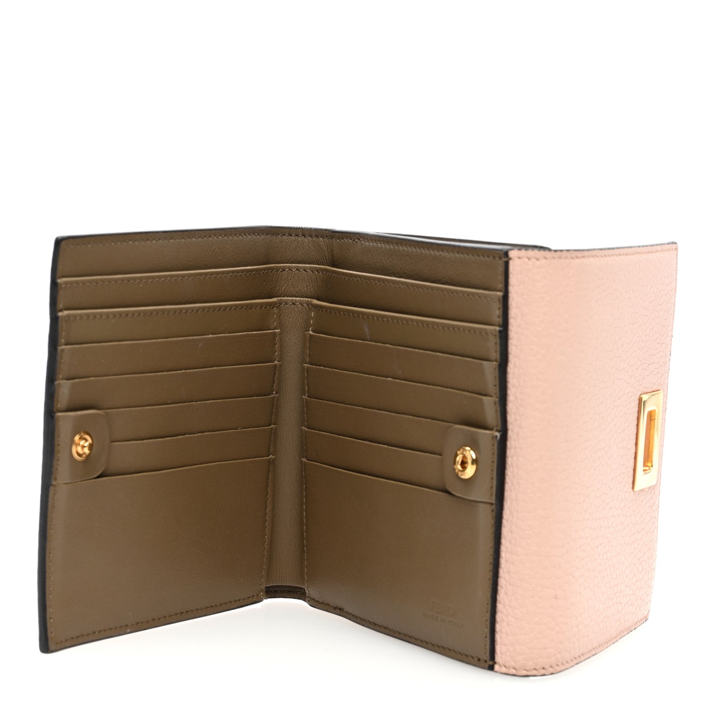 Cuoio Romano Vitello Grace Micro Peekaboo Tri-Fold Wallet Cipria Fango