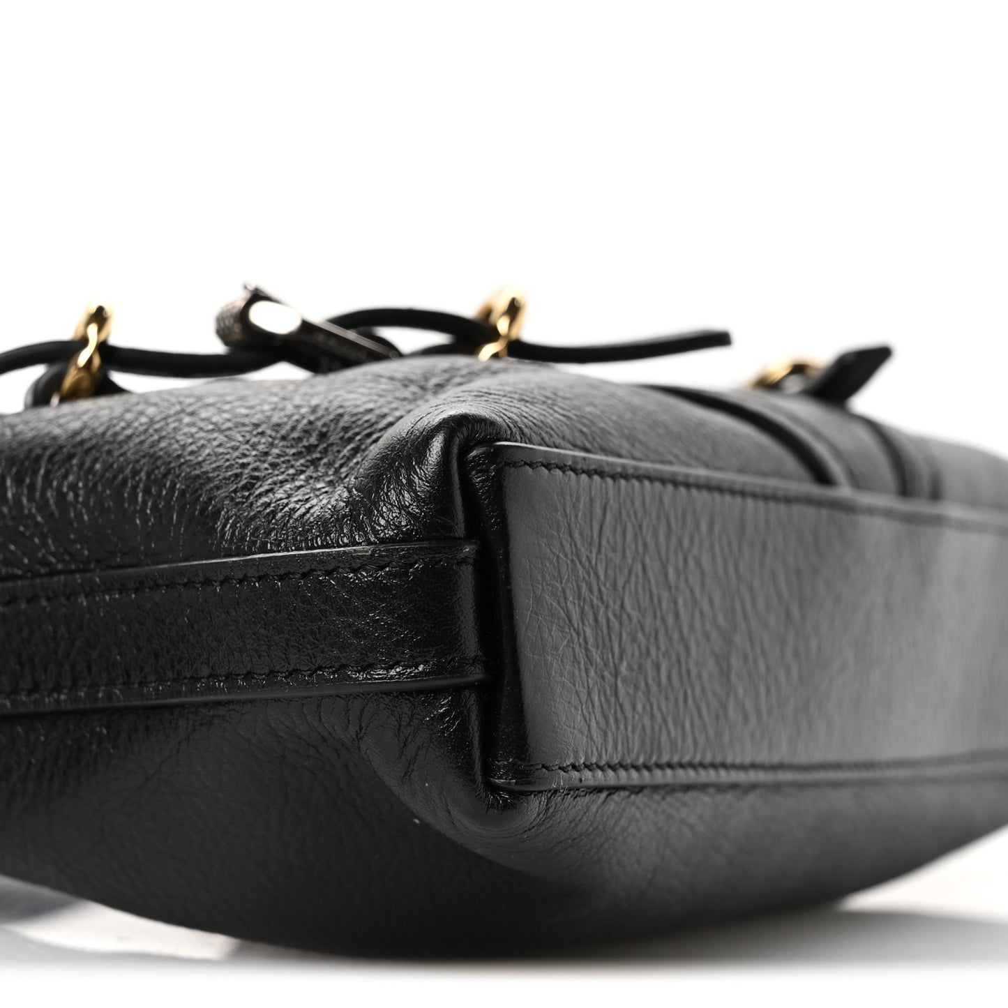 Tumbled Calfskin Mini Voyou Boyfriend Party Bag Black