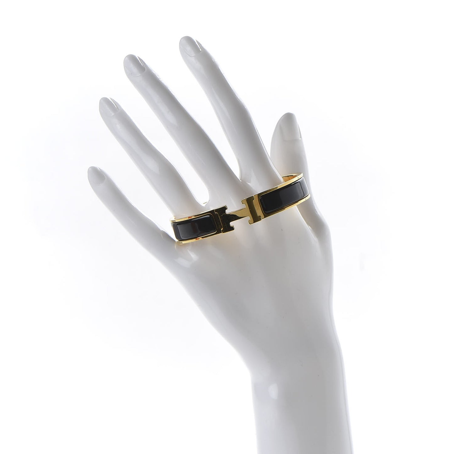 Enamel Narrow Clic Clac H Bracelet PM Black