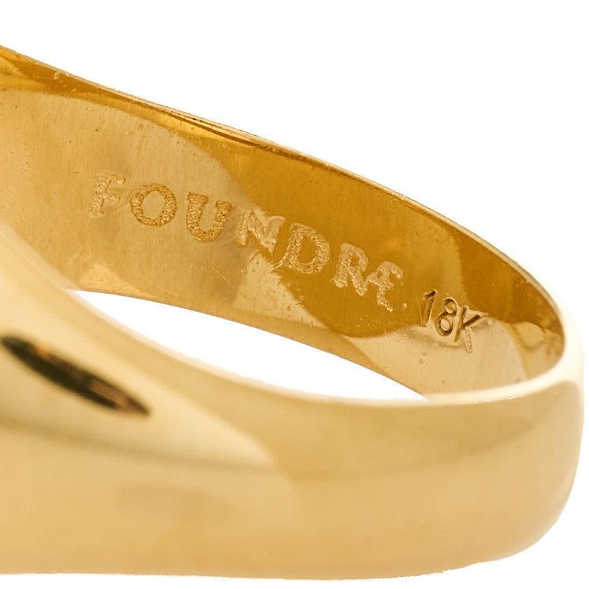 18K Yellow Gold Diamond Reverie Signet Ring 53 6.5