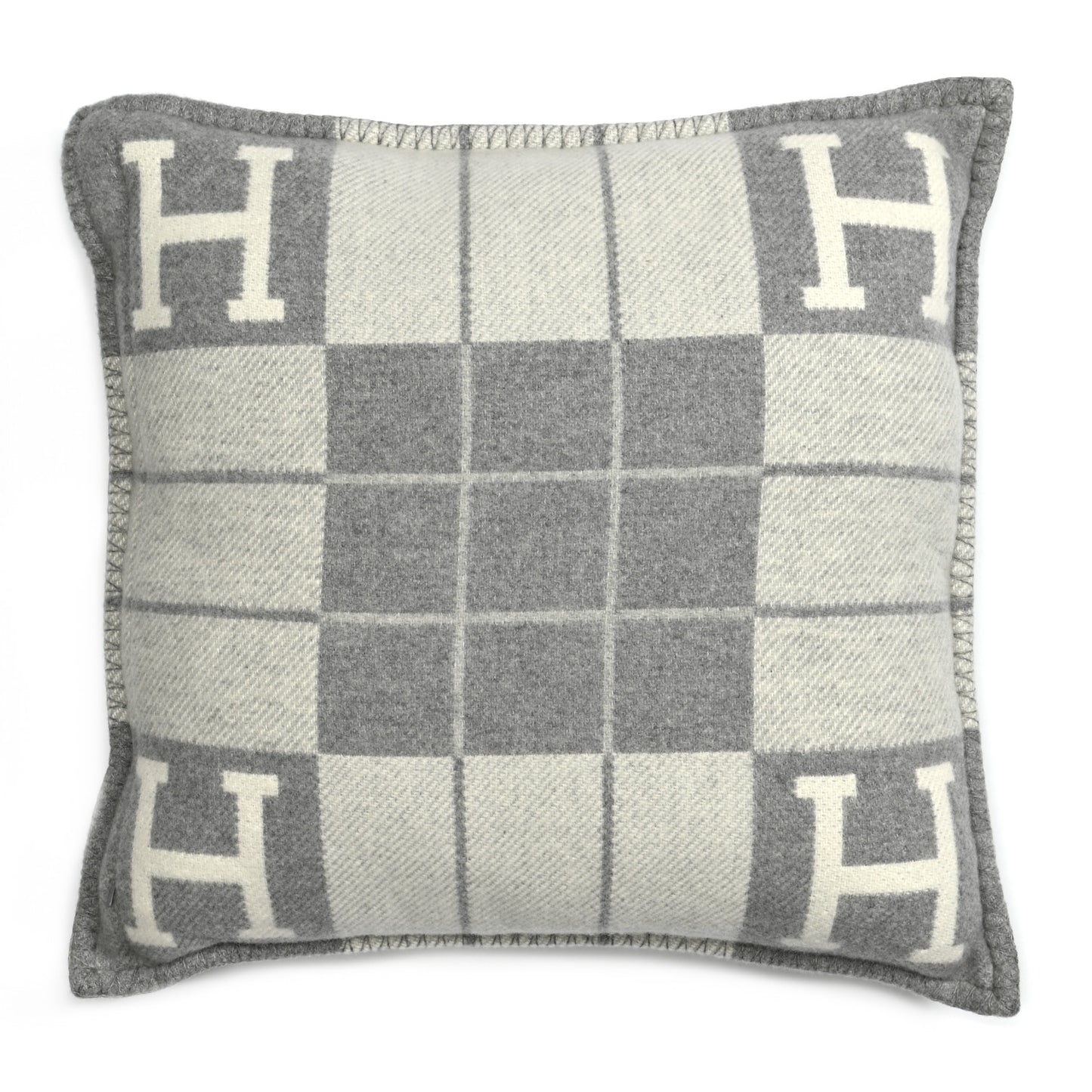 Wool Cashmere Avalon III Pillow PM Ecru Gris Clair