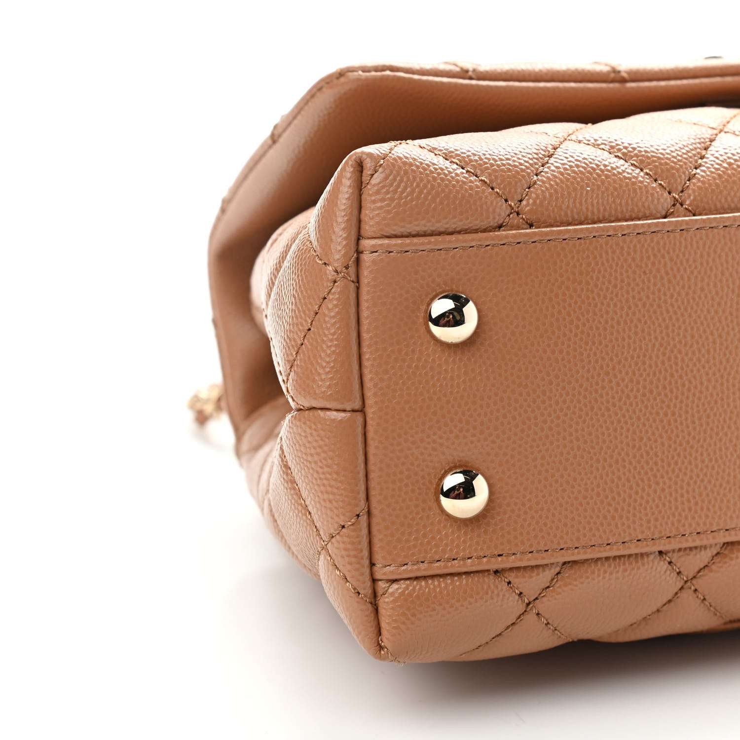 Chanel Caviar Quilted Lizard Embossed Mini Coco Handle Flap Brown 8 of 9