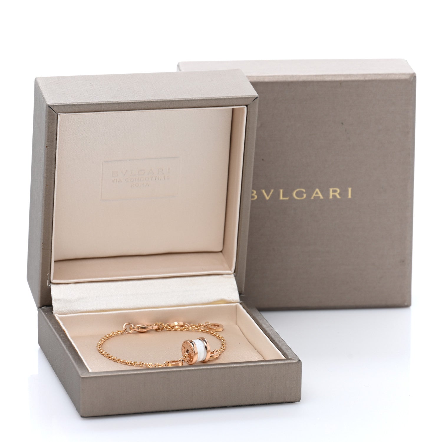 Bulgari 18K Rose Gold White Ceramic B.Zero1 Bracelet SM 4 of 4