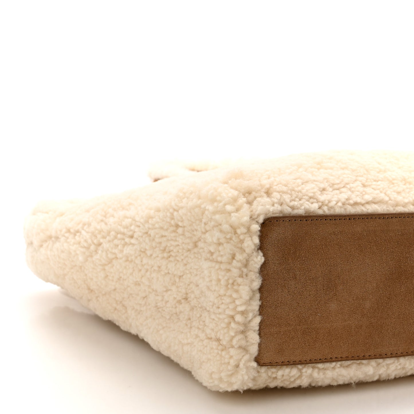 X UGG Suede Shearling Medium Shopping Bag Natural