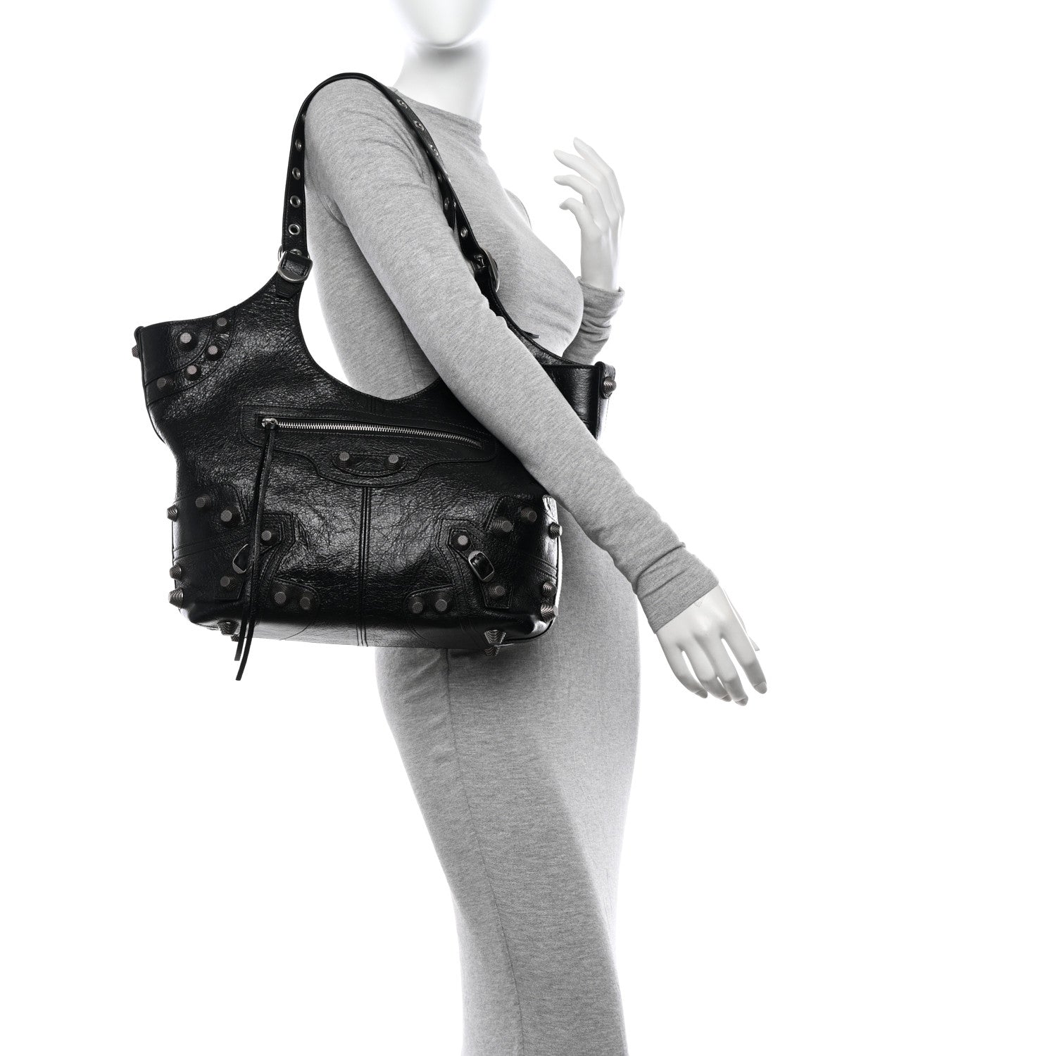 Balenciaga Agneau Arena Medium Le Cagole Carry All Bag Black 2 of 12