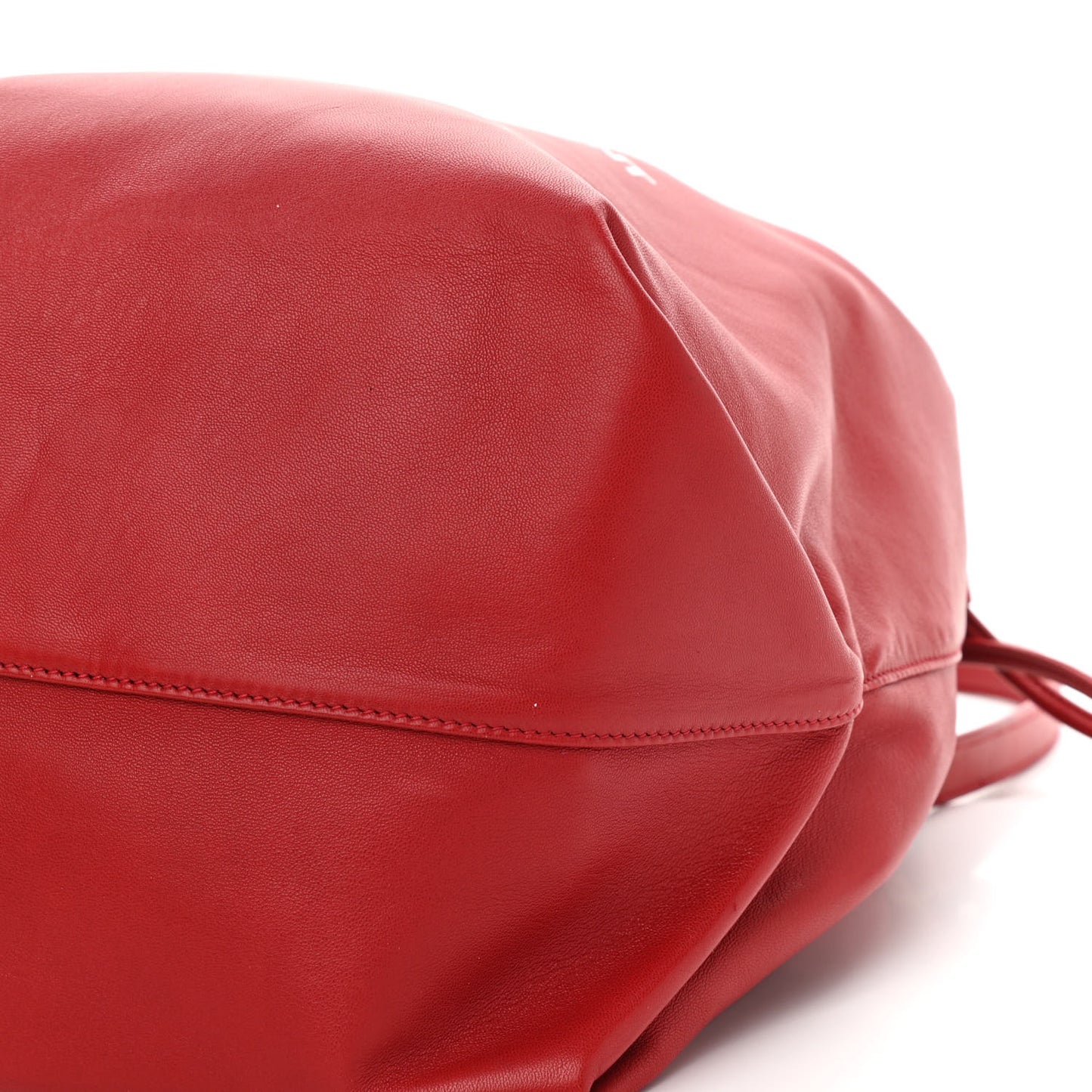 Lambskin Teddy Drawstring Bag Eros Red