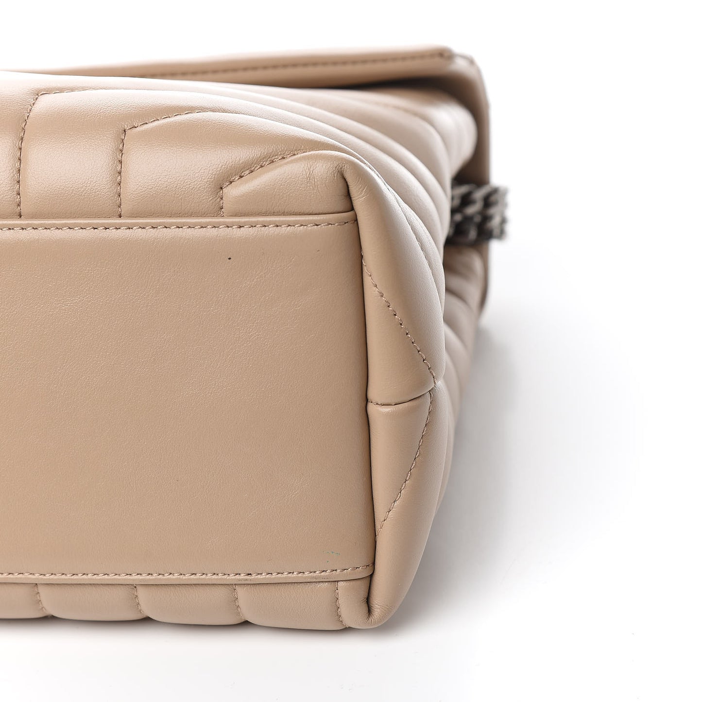 Calfskin Y Quilted Monogram Medium Loulou Chain Satchel Dark Beige