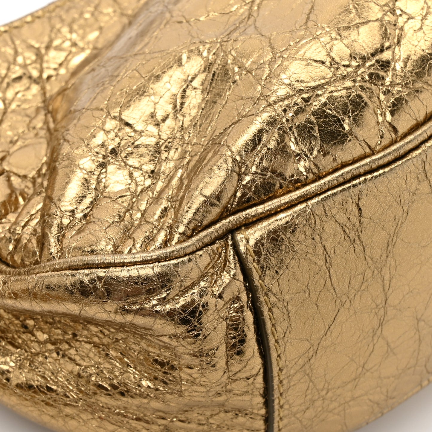 Metallic Agneau Arena Le Cagole Shoulder Bag XS Gold