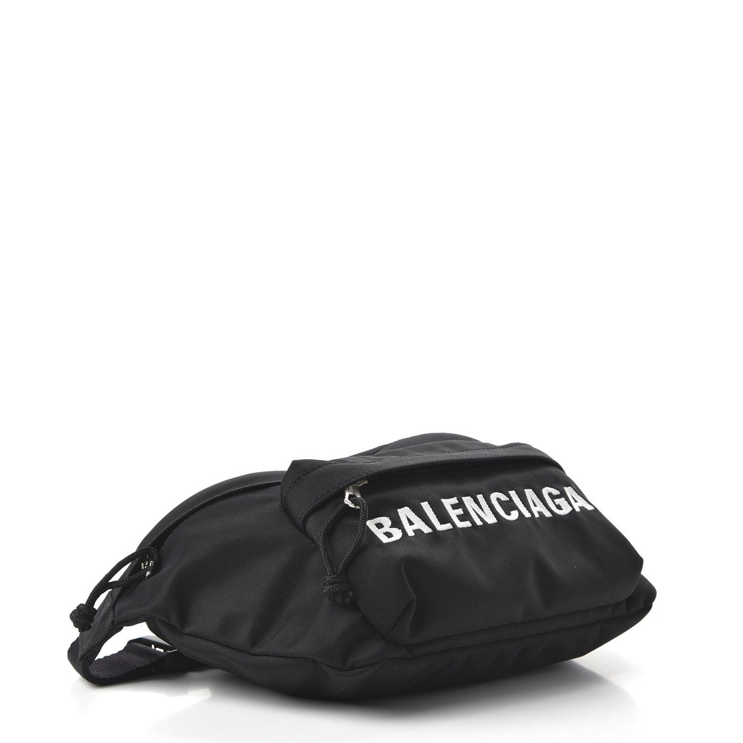 Recycled Sport Nylon Logo Embroidered Wheel Beltpack Black