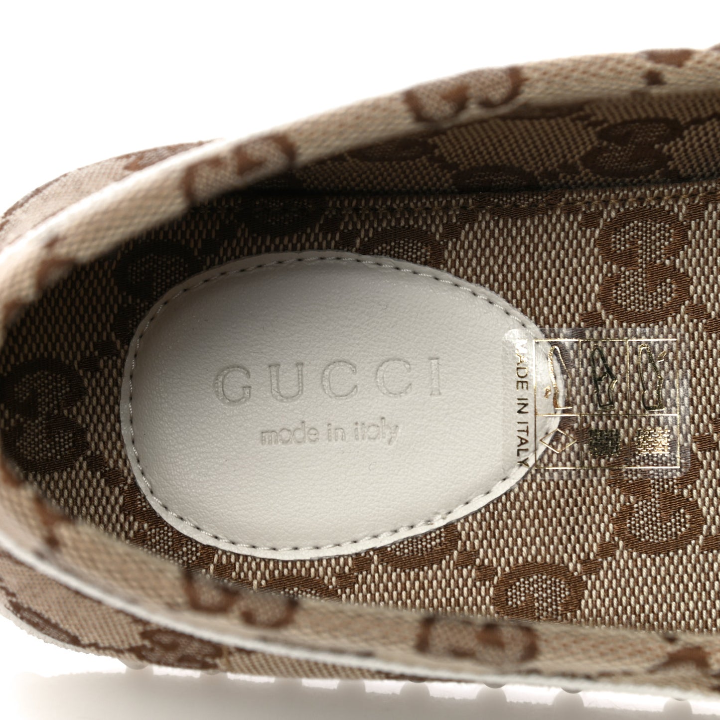 GG Monogram Horsebit Web Womens Driver Loafers 37 Beige Ebony White