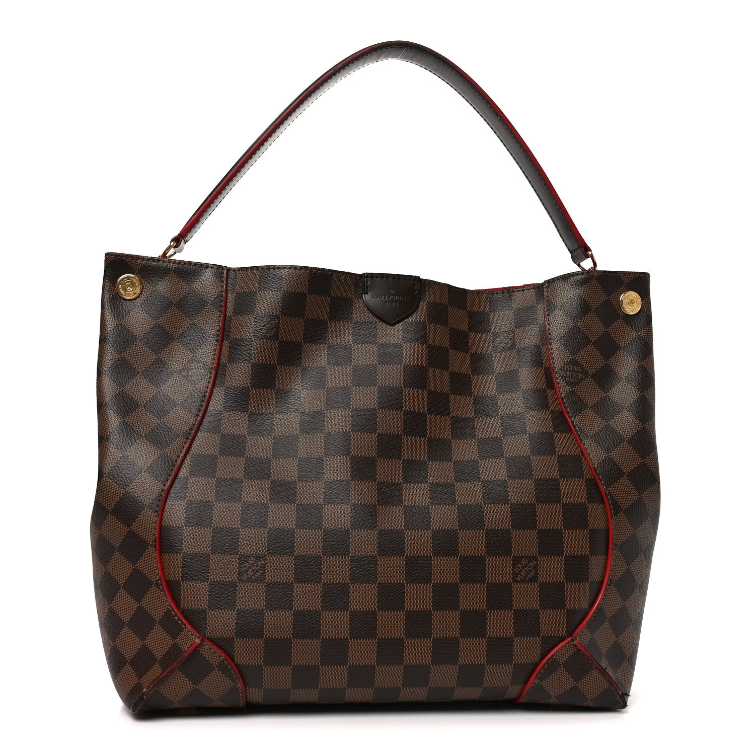 Louis Vuitton ボストンバッグ ブラウン/レッド Louis Vuitton Damier Ebene Caissa Hobo Cherry 1854144 – FASHIONPHILE