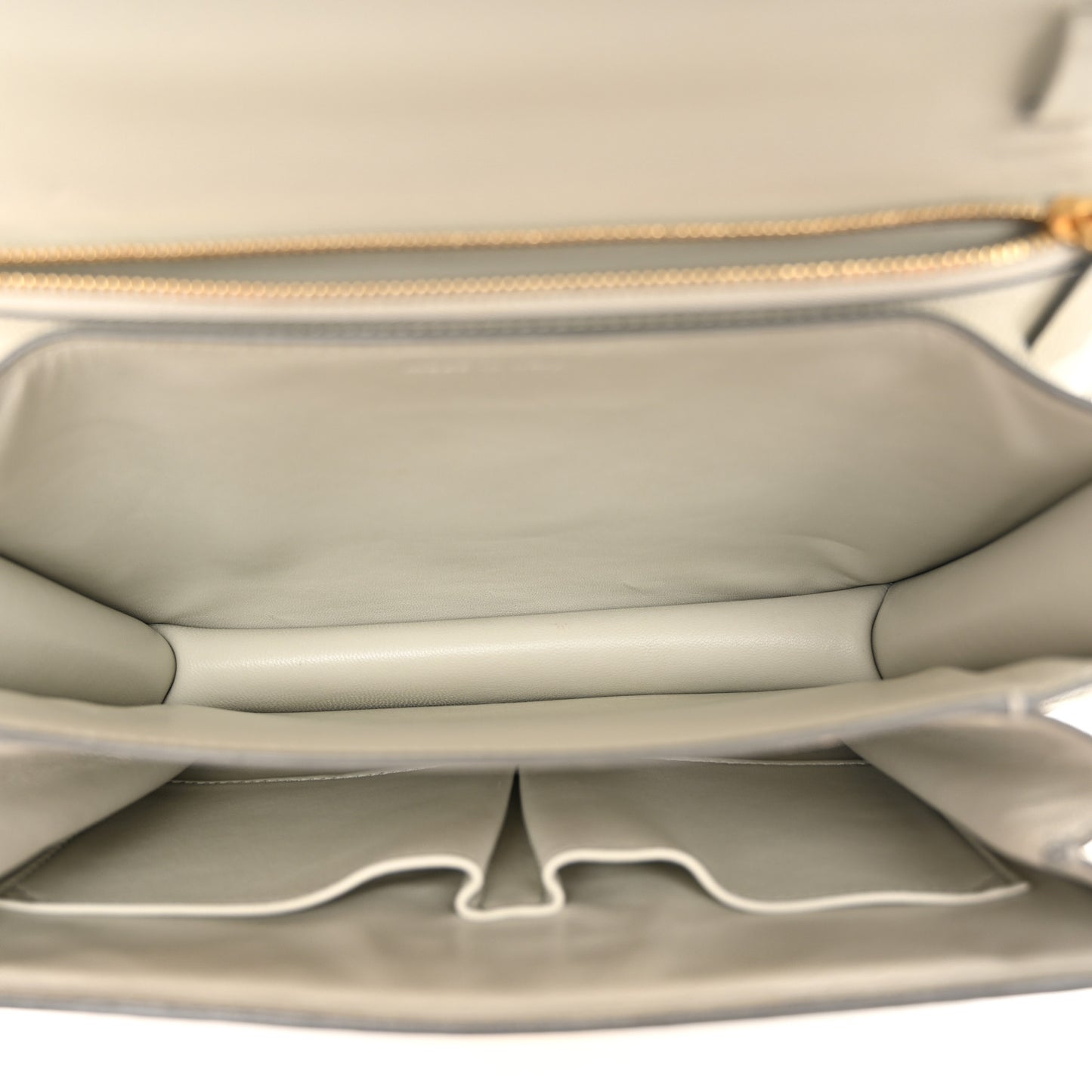 Liege Calfskin Medium Classic Box Flap Bag Pale Grey