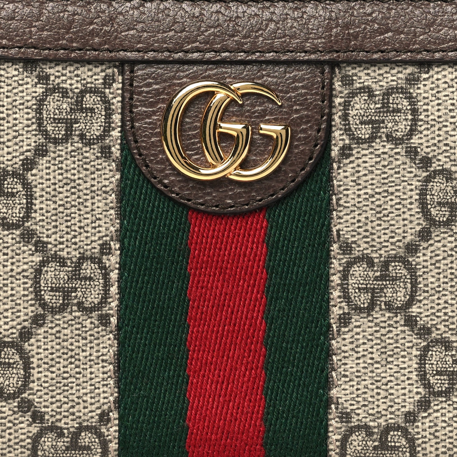 Gucci GG Supreme Monogram Web Ophidia Zip Around Wallet Brown 8 of 8