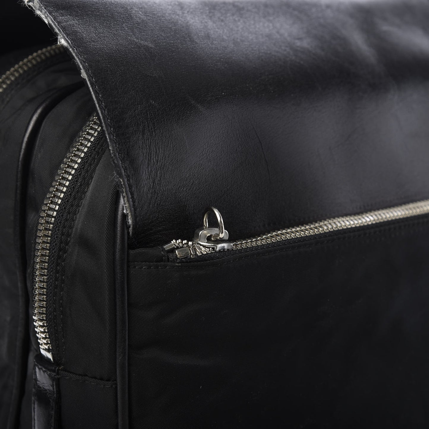 Soft Calfskin Tessuto Nylon Travel Bag Black