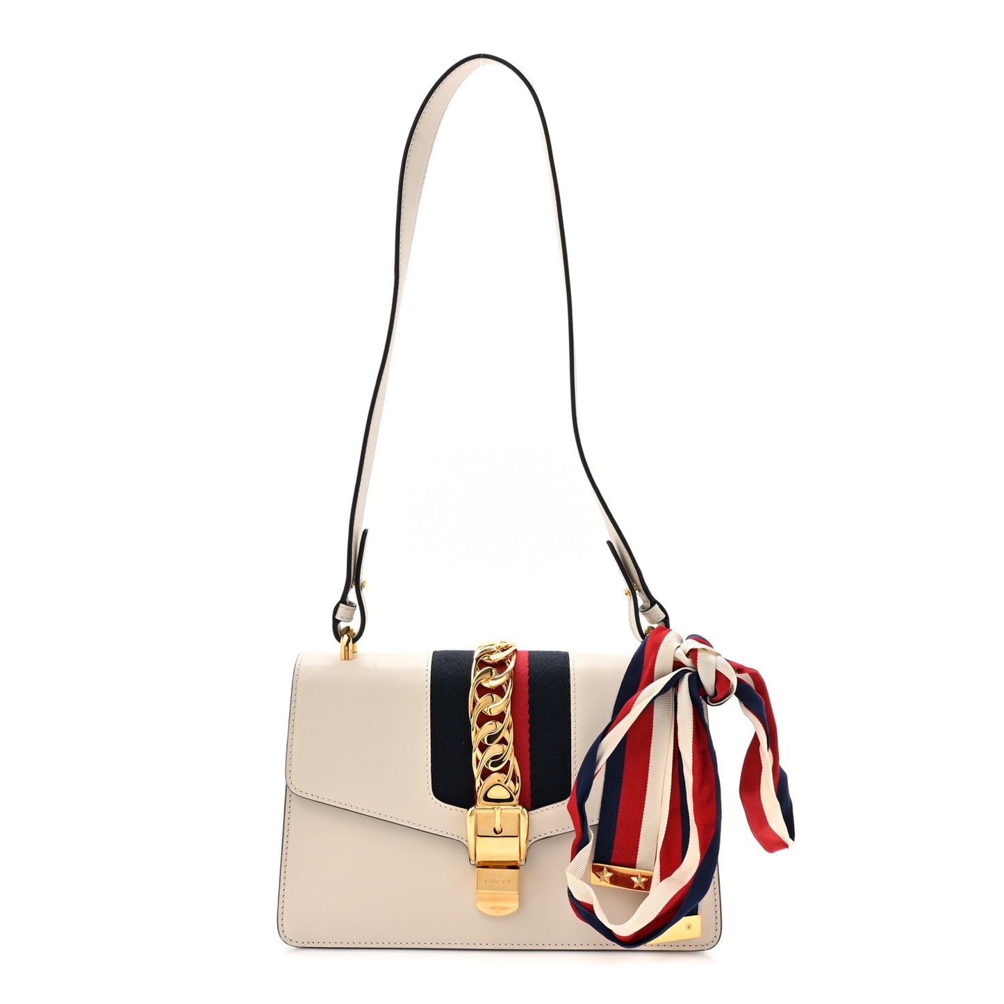 Calfskin Small Sylvie Shoulder Bag Off White