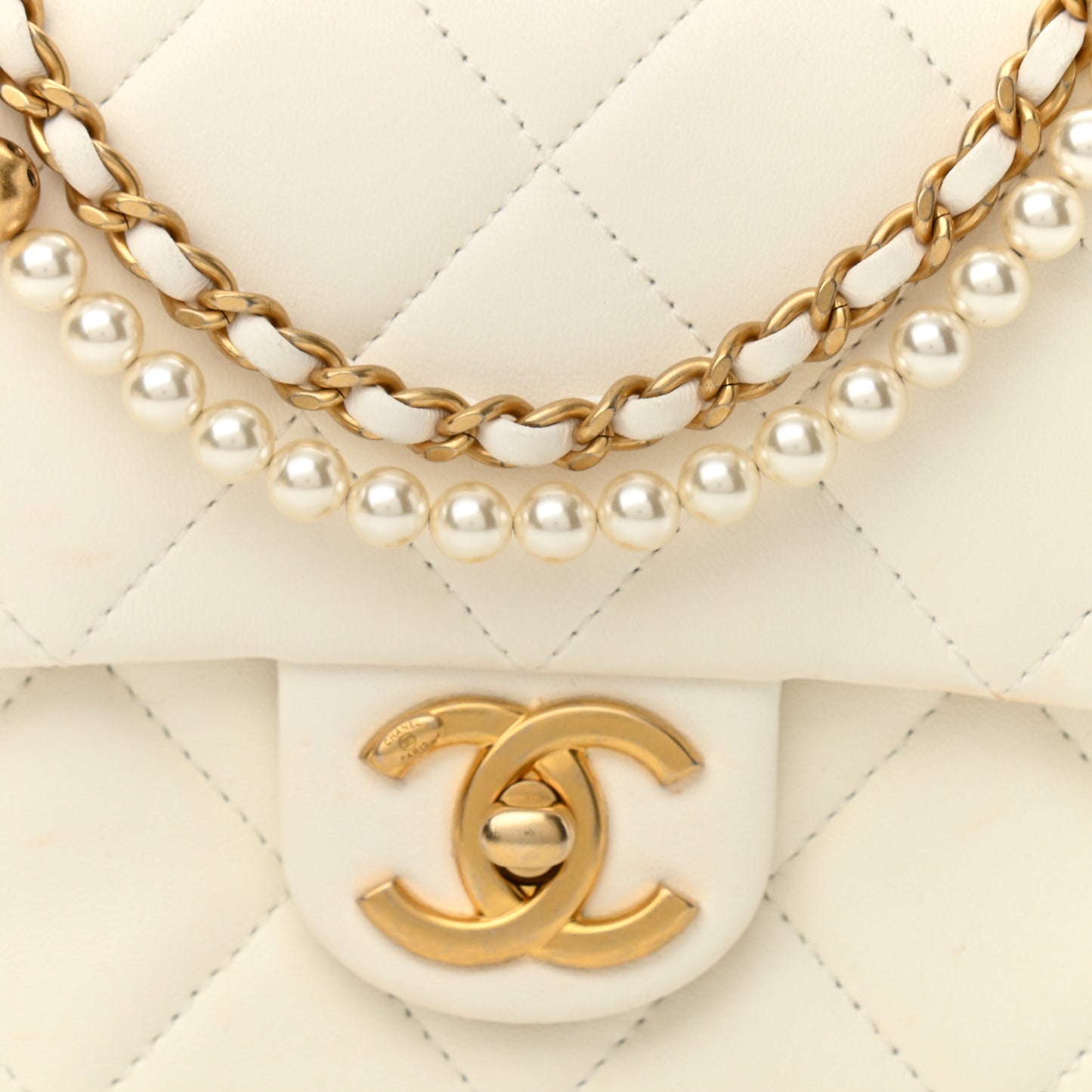 Lambskin Quilted Mini My Perfect Flap White