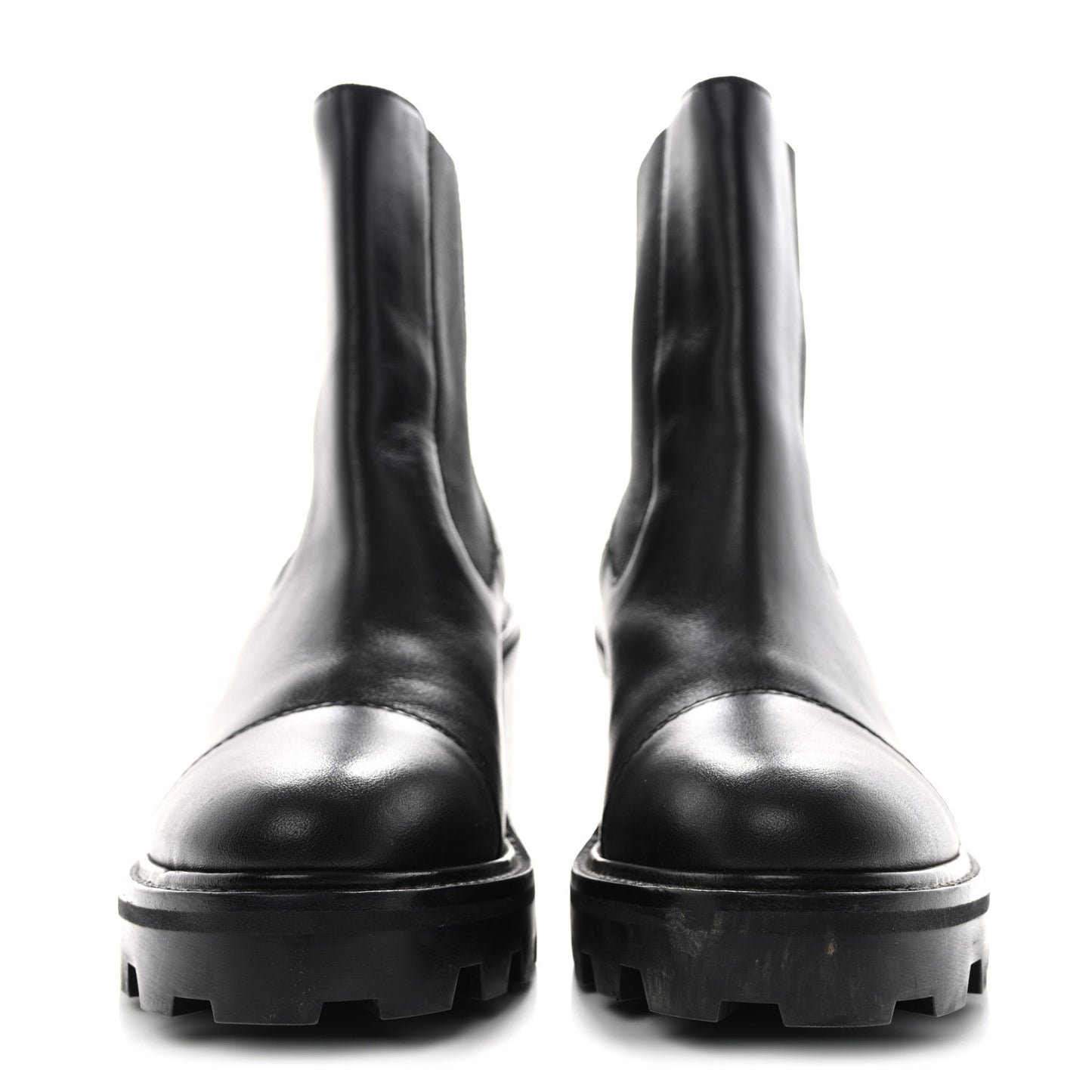 Calfskin Lug Sole Boots 36 Black