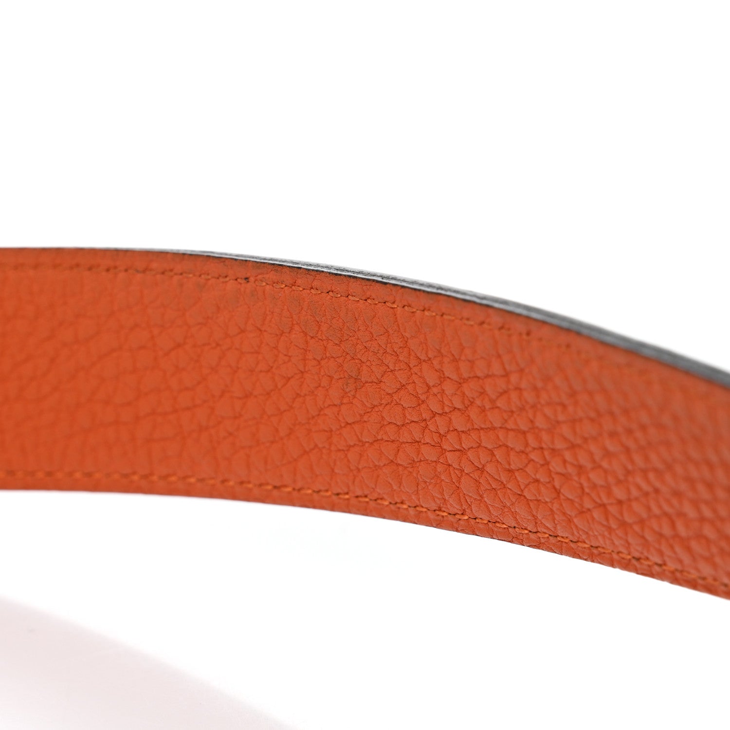 Hermes Box Togo 32mm H Belt 85 Black Orange 7 of 8