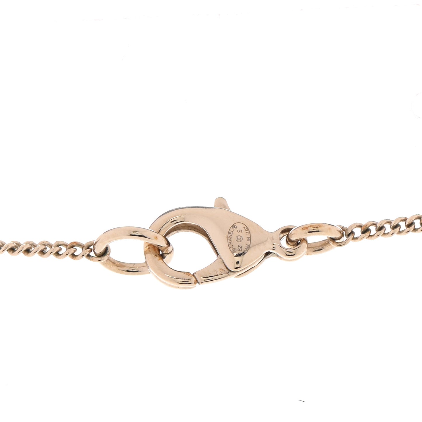 Metal CC Locket Necklace Gold