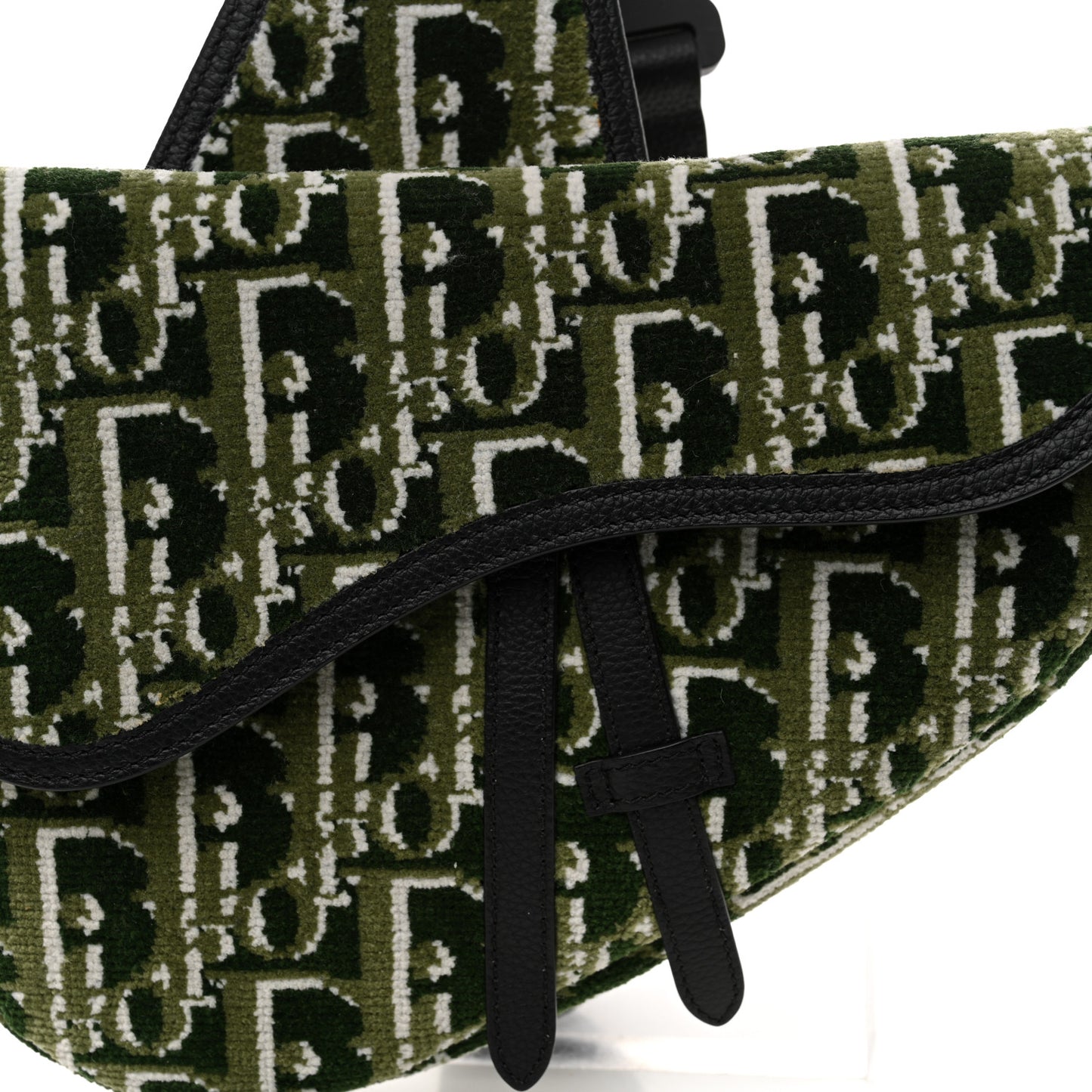 Velvet Oblique Mens Saddle Bag Black Green