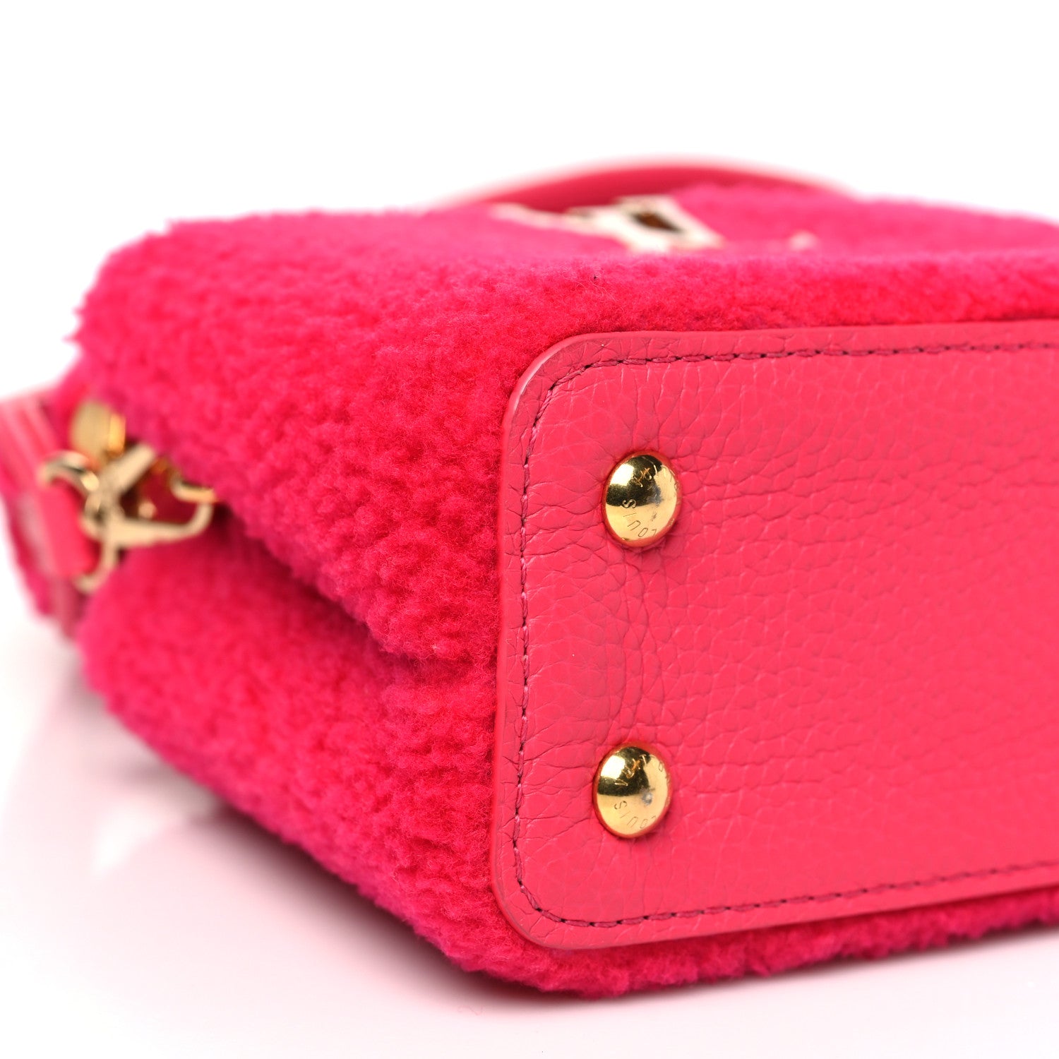 Louis Vuitton Shearling Calfskin Capucines Mini Pink 8 of 9