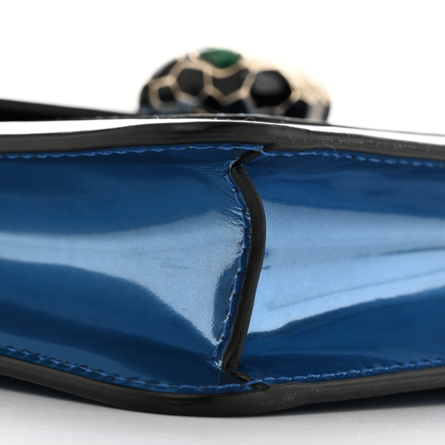 Metallic Calfskin Small Serpenti Forever Snake Strap Crossbody Bag Blue
