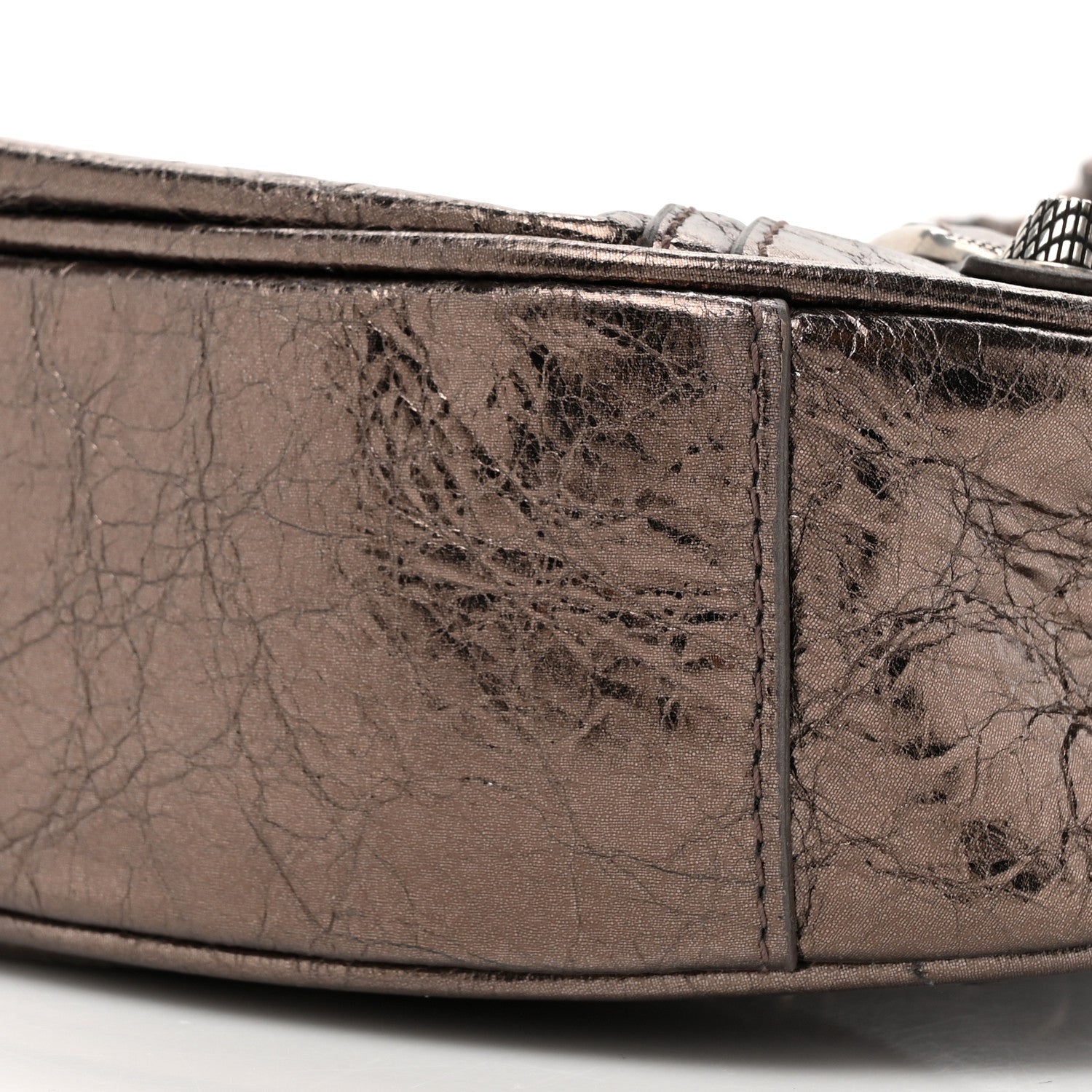 Balenciaga Metallic Agneau Arena Le Cagole Shoulder Bag XS Dark Bronze 9 of 12