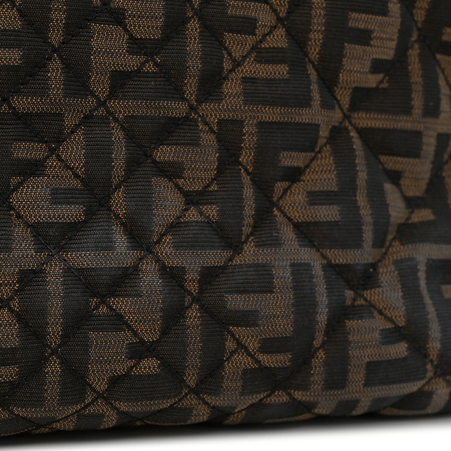 Zucca Quilted Medium Roll Tote Tobacco Black