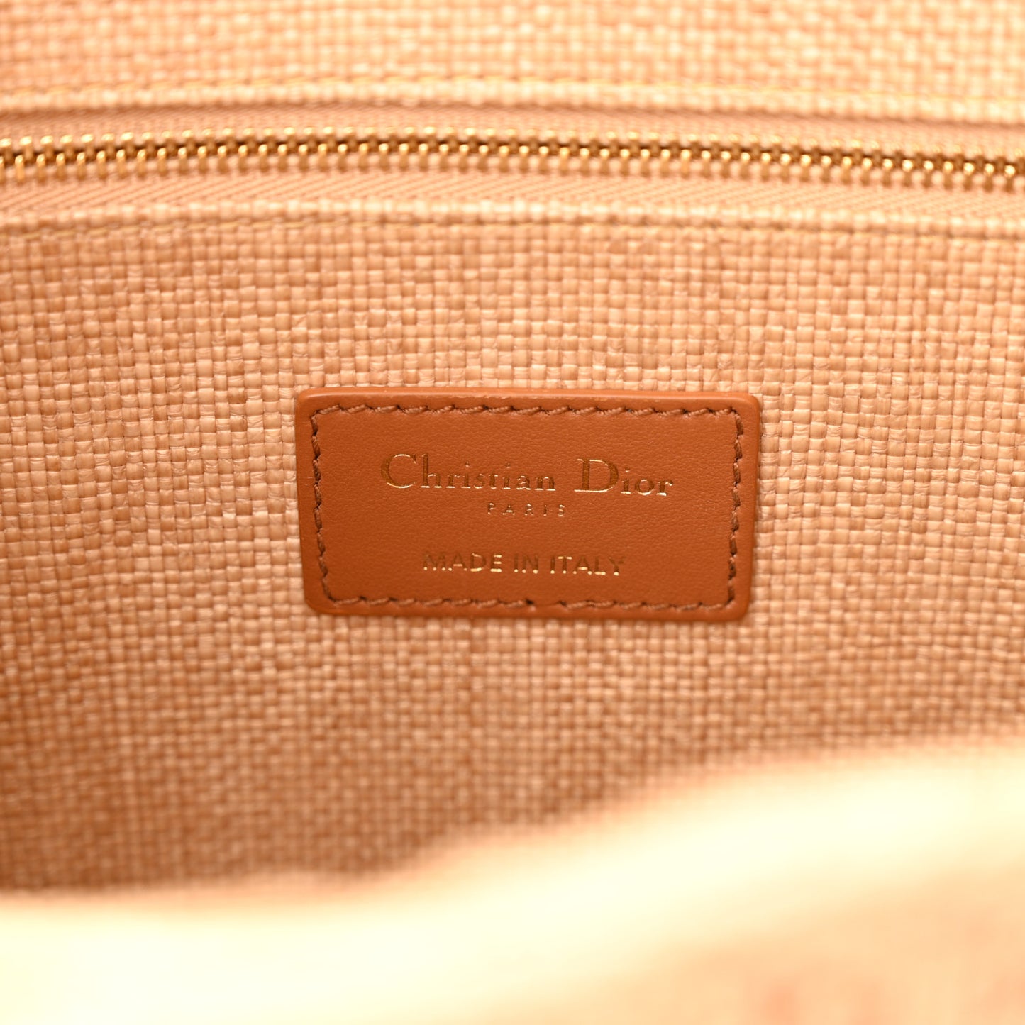 CHRISTIAN DIOR Raffia Macro Cannage Small Book Tote Natural
