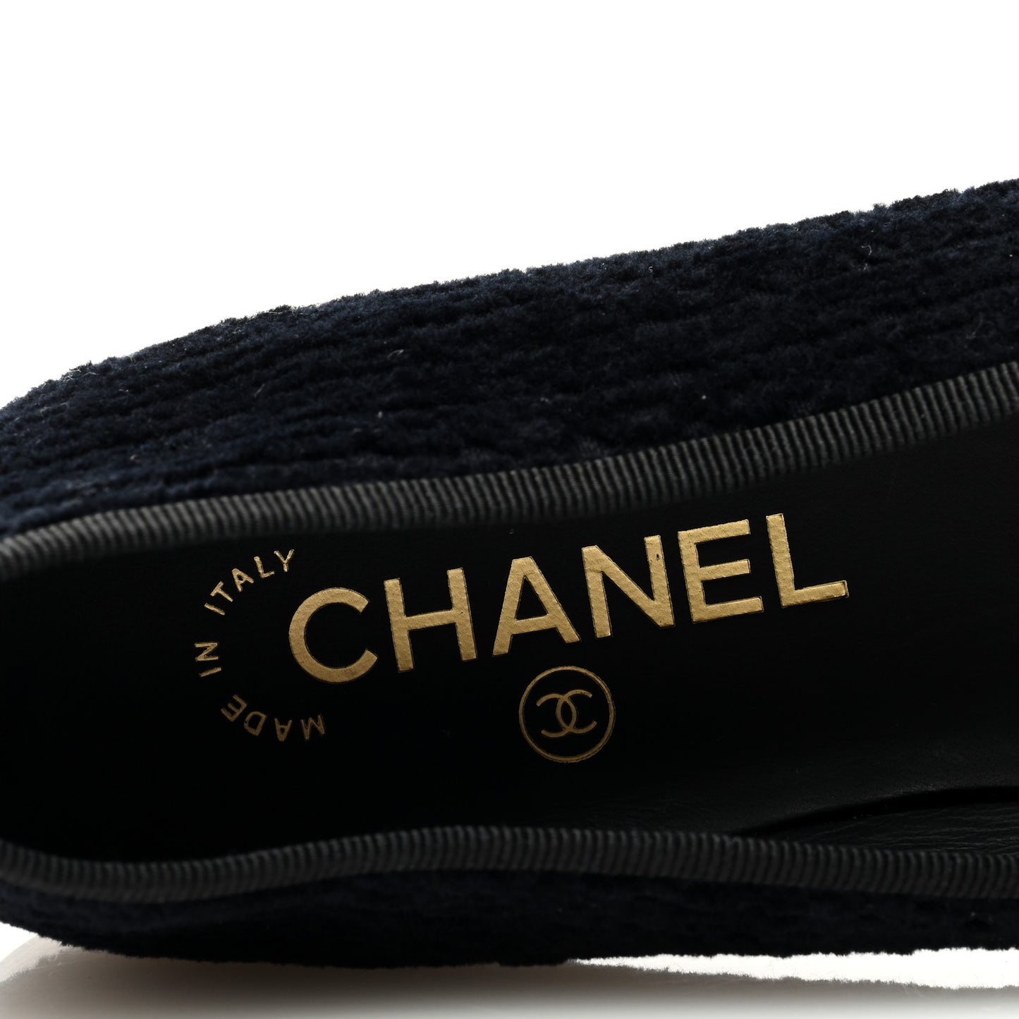 Tweed Caviar Cap Toe Ballerina Flats 39.5 Black