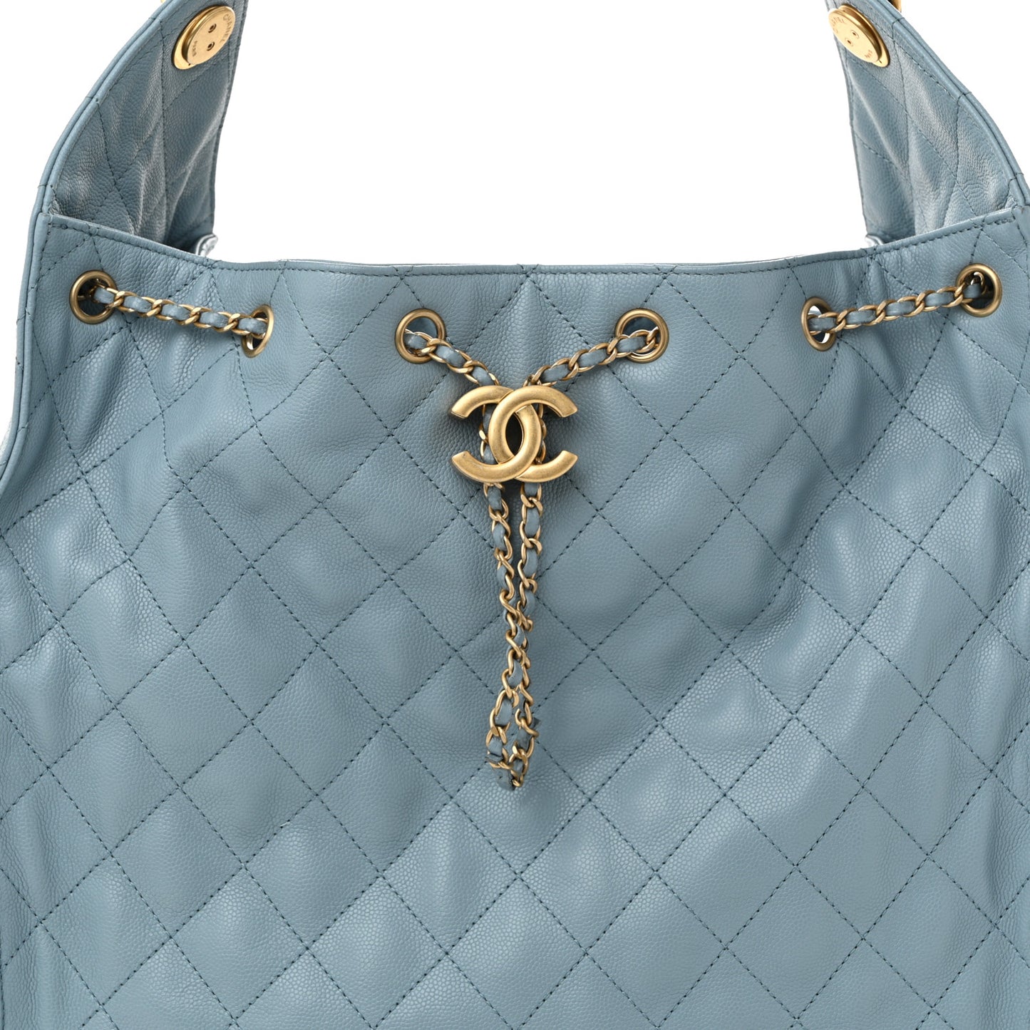 Caviar Quilted Medium Chanel 25 Handbag Blue