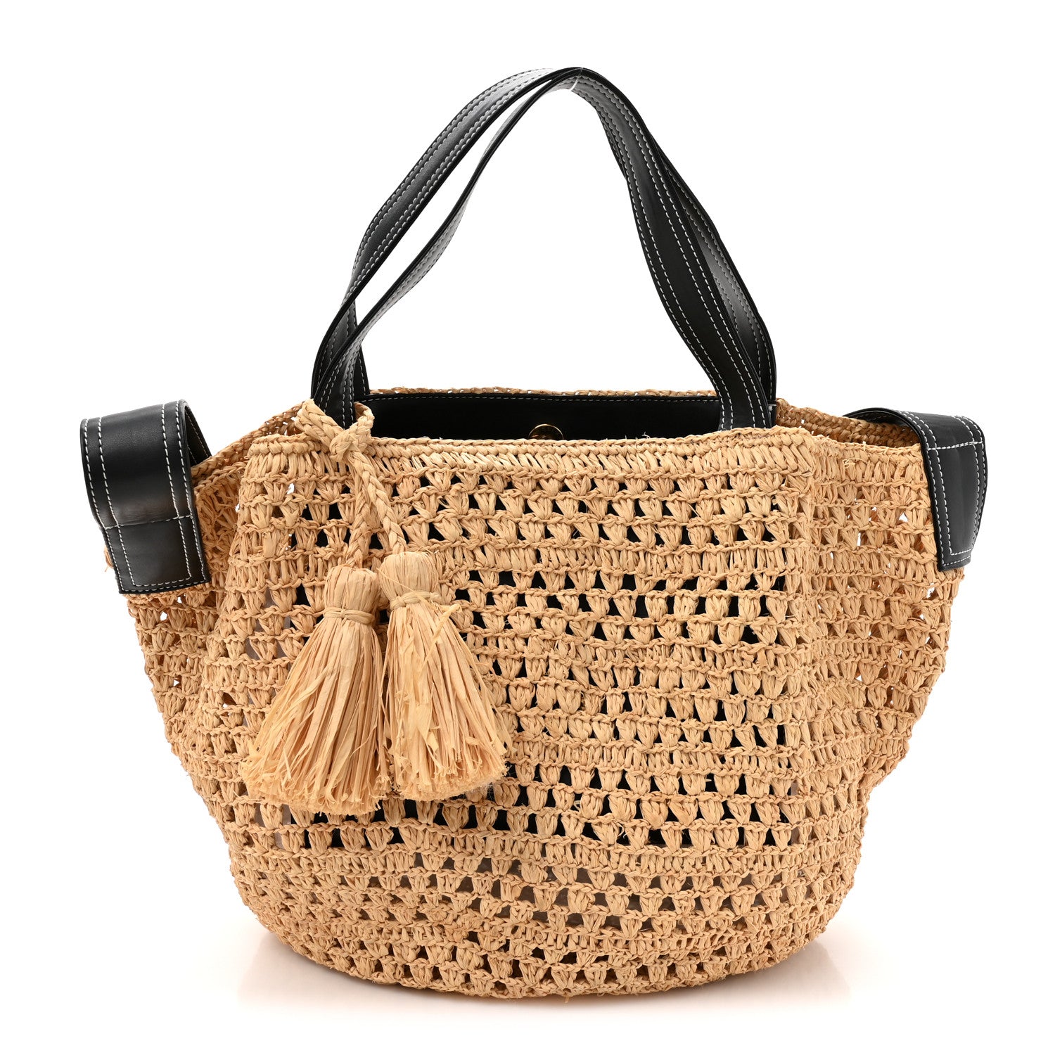 Stella McCartney Raffia Eco Alter Nappa East West Tote Natural