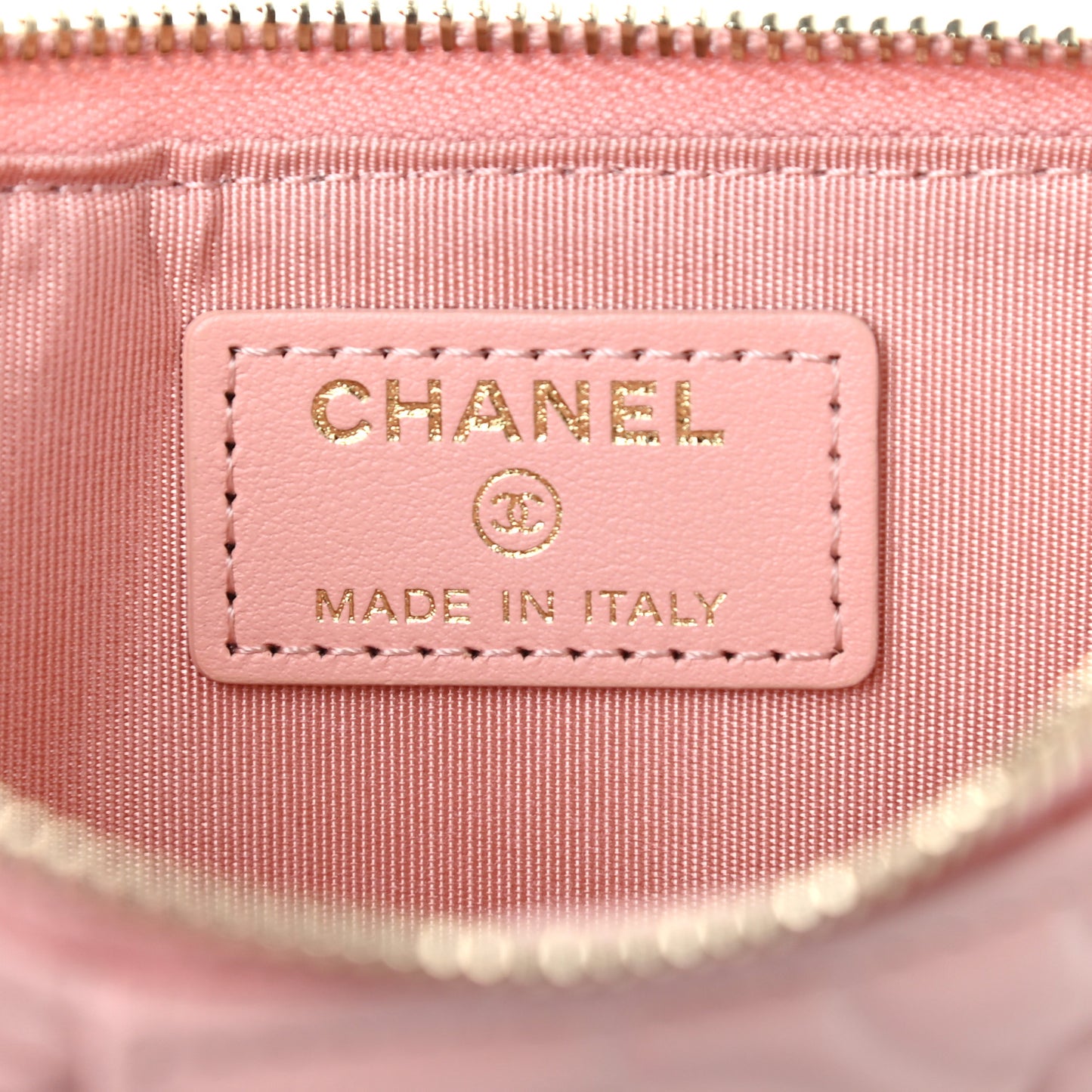 Caviar Camellia Embossed Classic Flat Wallet Pouch Pink
