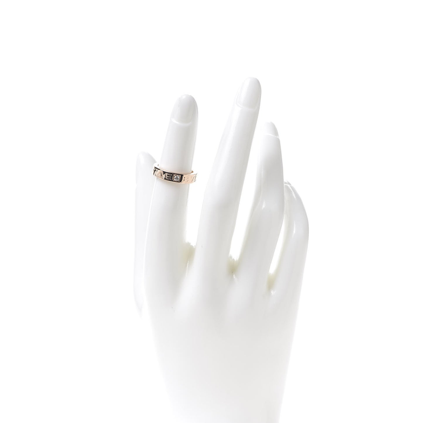 18K Rose Gold Diamond B.Zero1 Essential Band Ring 47 4