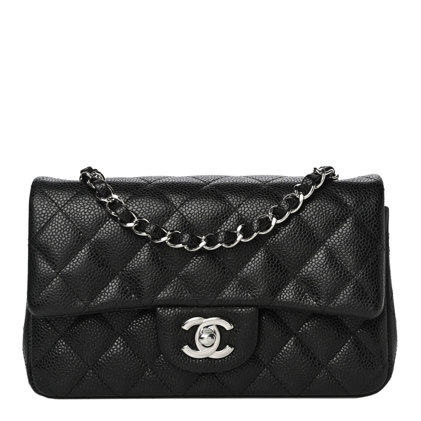 Caviar Quilted Mini Rectangular Flap Black