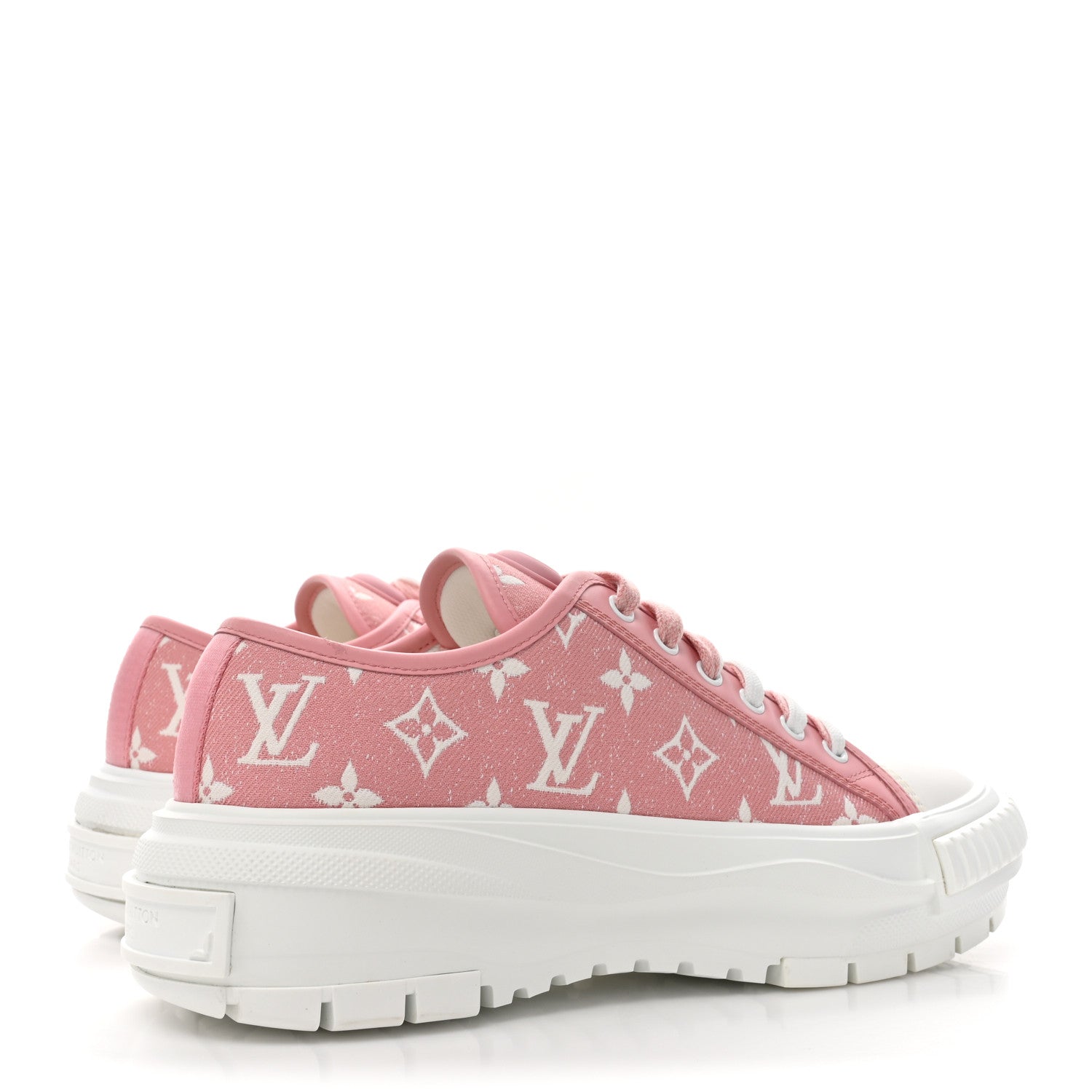 Louis Vuitton Denim Monogram Squad Sneakers 39.5 Pink 5 of 11