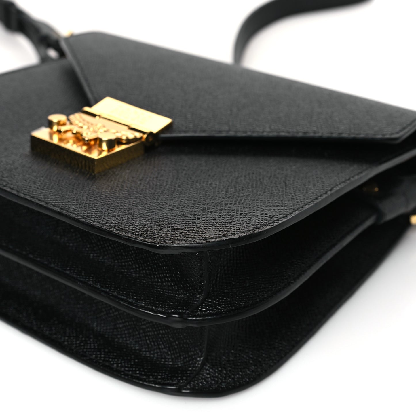 Grained Calfskin Patricia Park Avenue Crossbody Bag Black