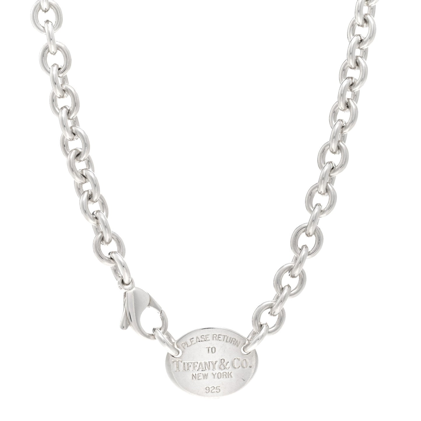 Sterling Silver Return to Tiffany Oval Tag Choker Necklace