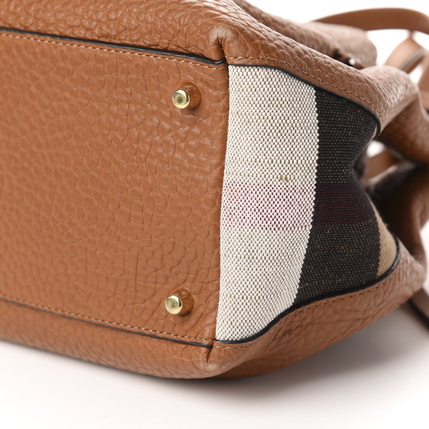 Grainy Calfskin House Check Small Maidstone Saddle Brown